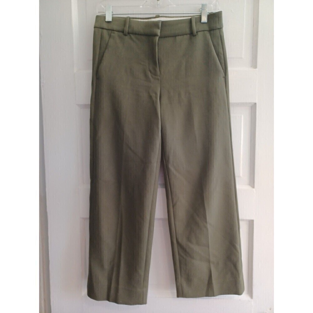J. Crew 365 olive cropped trousers womens 4Petite work play classic pants flaw
